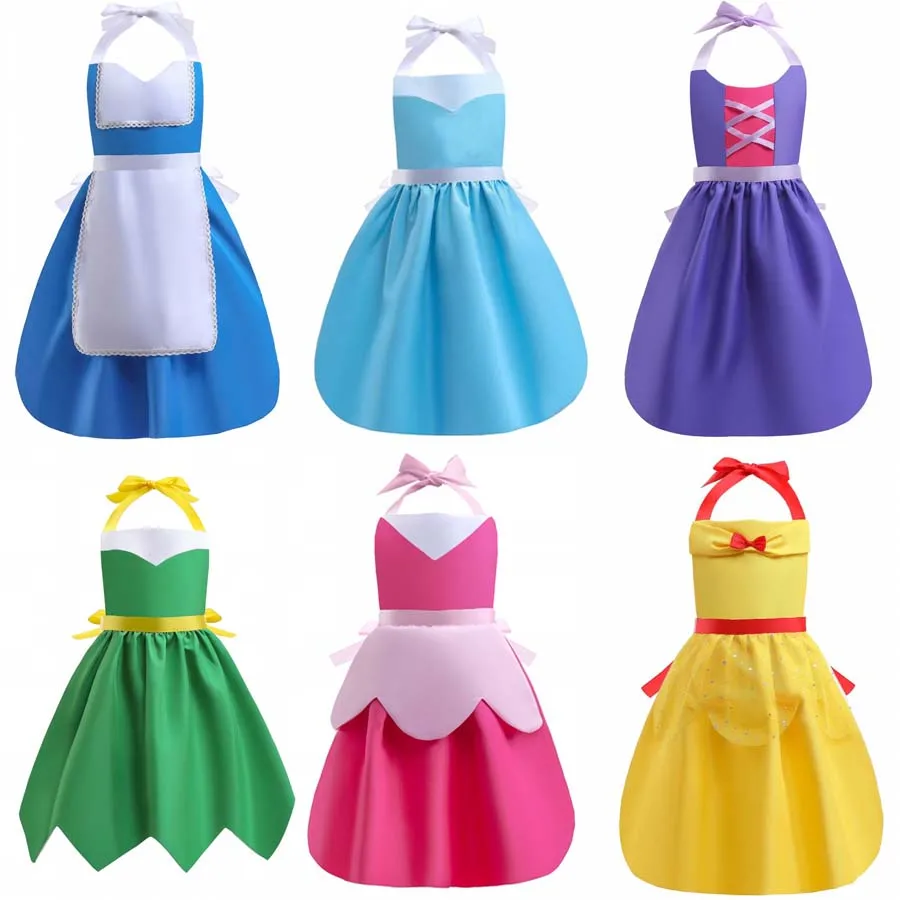 

Halloween Costume Kids Toddler Girls Women Aprons Princess Dress Clothes Painting Cooking Outfits Cosplay Birthday Party Gift