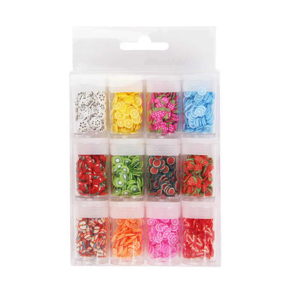 

12 Boxes Fruit Nail Art Slices for Nail Art Design Cellphone Decorations Crafts
