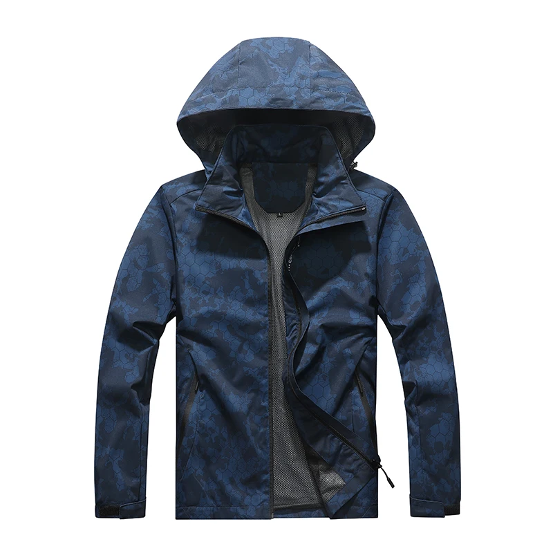 

Man Windbreaker Jacket Autumn Causal Camo Outdoor Hooded Windproof Waterproof Hiking Men Jackets