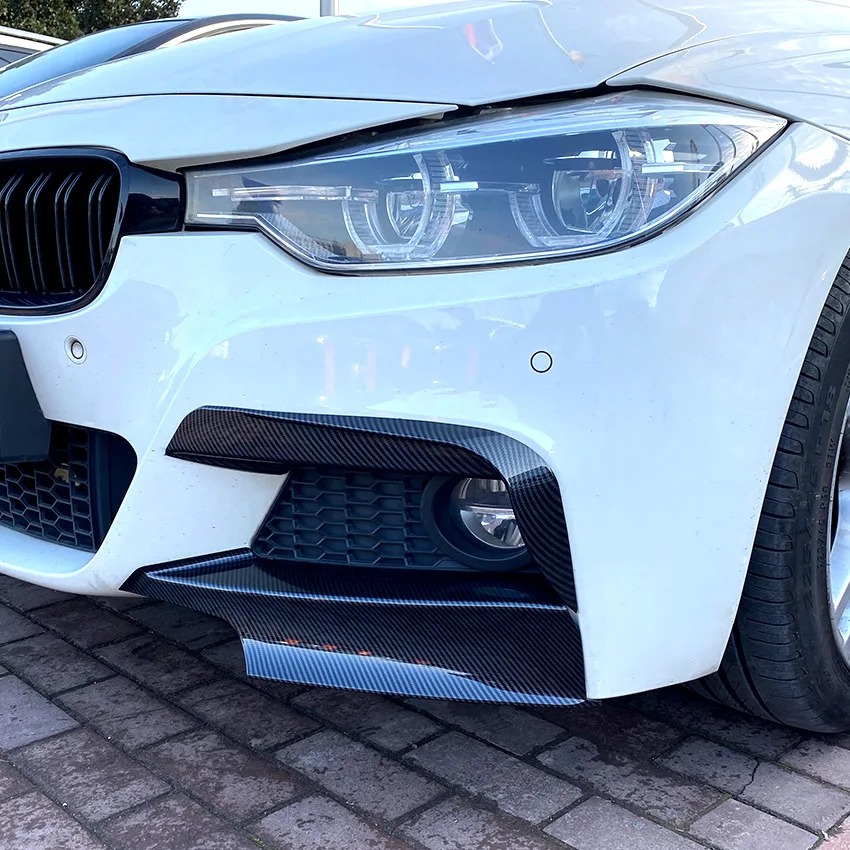 For BMW 3 Series F30 F31 M Sport Front Bumper Splitter Fog Lamp Cover Trim Flap Canards Body Kit 2012-2019 Car Accessories Black images - 6