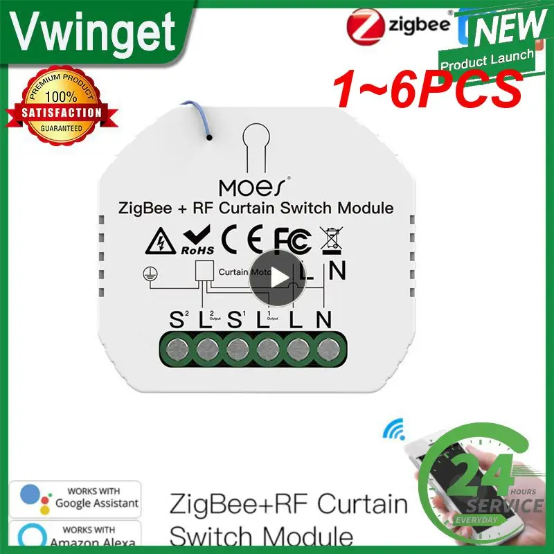 

1~6PCS Tuya ZigBee 3.0 Smart Light Switch Relay Module 1/2/3 Gang Smart Life/Tuya App Control, Works with Alexa Google Home