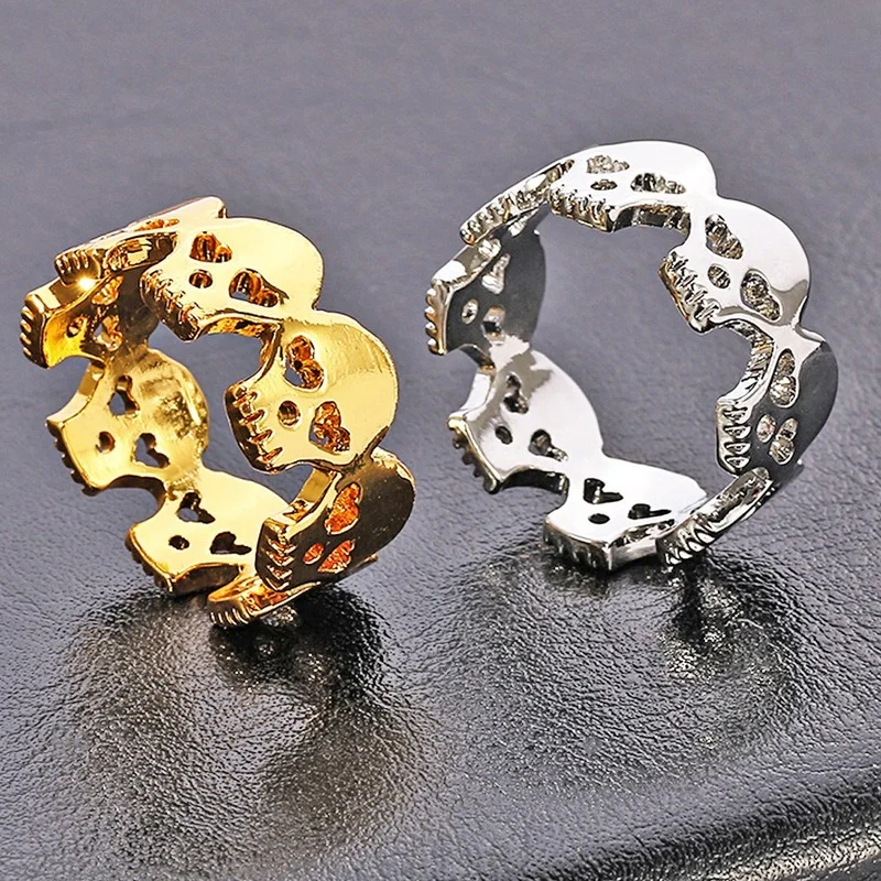 Кольцо Металлическое в стиле ретро для мужчин и женщин, украшение для вечевечерние с выгравированным призраком, пещера воина, в стиле хип-хоп, ювелирные изделия, кольца в подарок