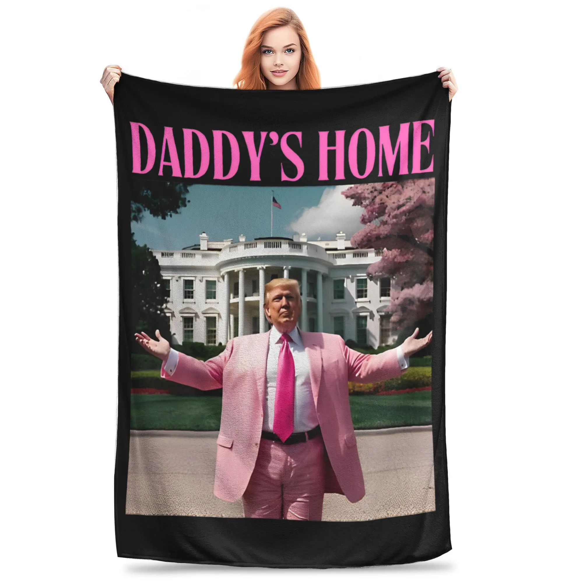 Дональд Трамп Daddy's Home 2024 одеяло MAGA фланелевое мягкое для путешествий в самолете