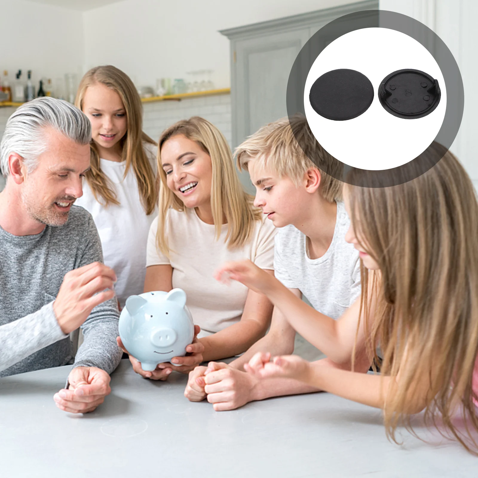 

Bank Piggy Plug Stopper Box Plugs Saving Money Stoppers Bottom Round Coinfor Black Covers Jar Rubber Replacement Closure