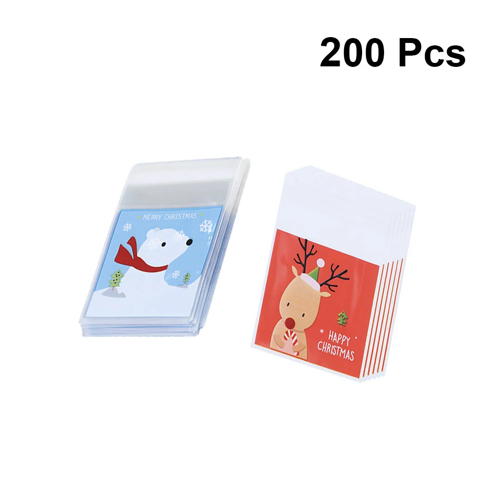 

Bags Cookie Christmas Clear Treat Party Propsdiy Gifts Snackfavor Cellophane Giftreindeer
