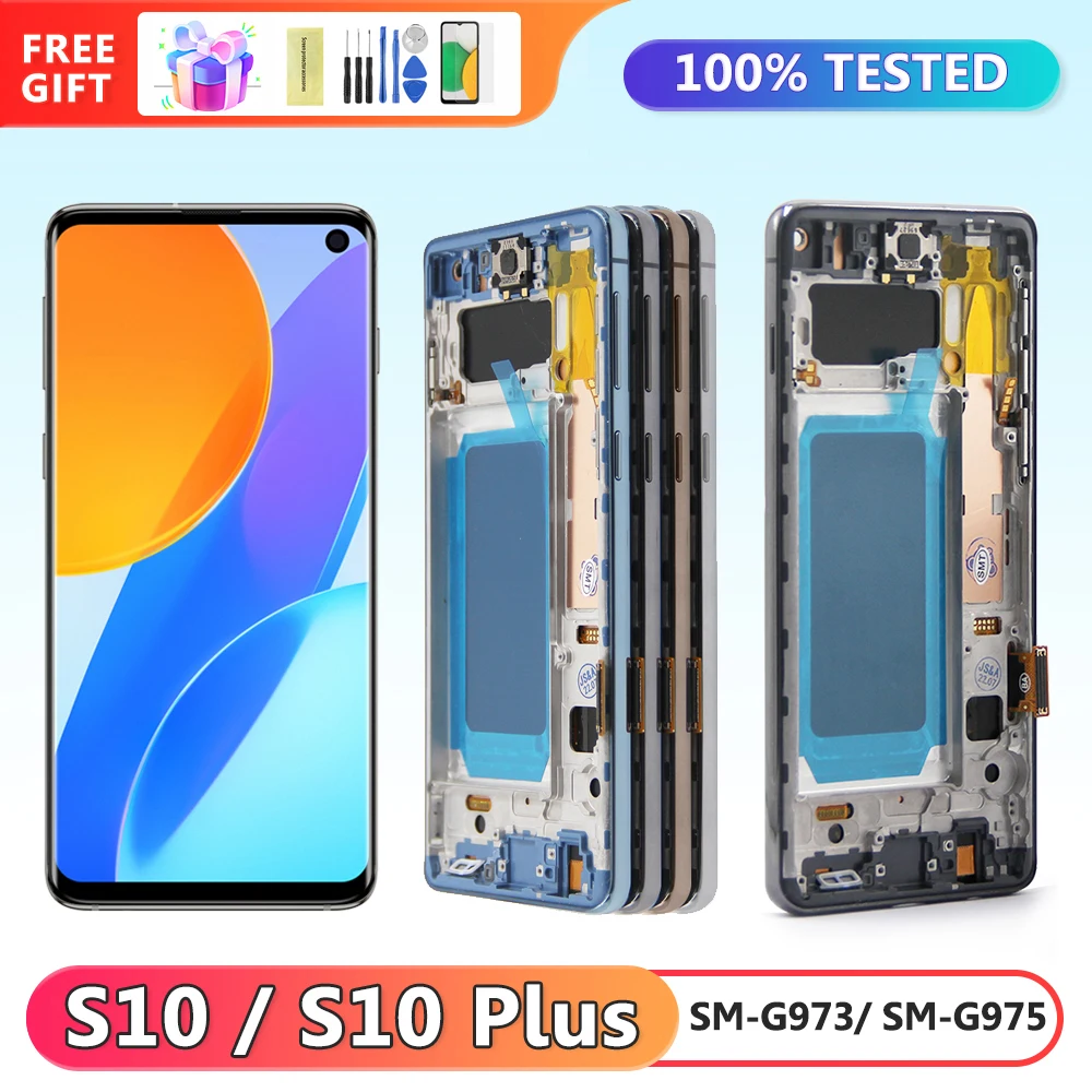 tft Display Assembly for Samsung Galaxy S10 Plus G975 Lcd Display Touch Screen Digitizer for Samsung Galaxy S10 G973 Replacement