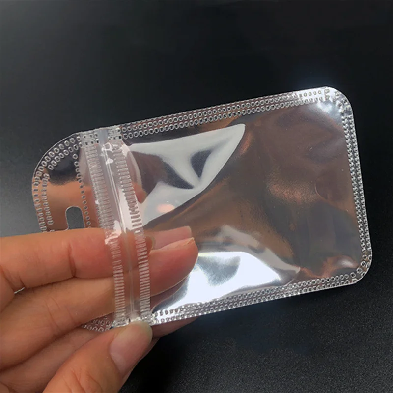 

100PCS Gradient Rainbow Packaging Bags Matte Jewelry Storage Self Seal Zipper Pouch Holographic Resealable Laser Zip Lock Bag