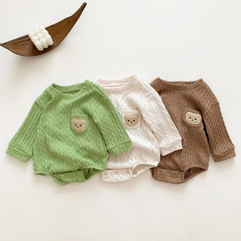 

New Baby Romper Kids Boys Girls Jumpsuits Spring Autumn Korean Bear Infant Clothes Soft Cotton Toddler Rompers