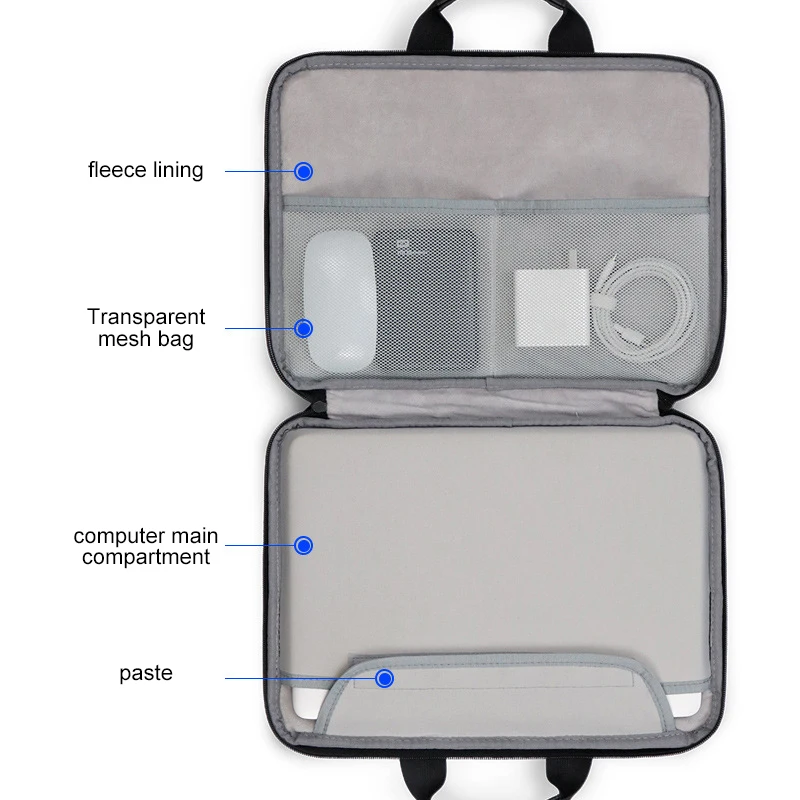 Business Briefcase Portable Laptop Mouse Charger Storage Handbag Multifunction Document Material Organizer Pouch Accessories