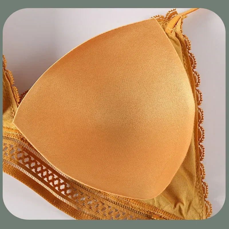 

Бюстгальтер пуш-ап женский тонкий, Бралетт со съемными кружевными вставками, пикантный дышащий, без косточек, с цветочным принтом, модное нижнее белье