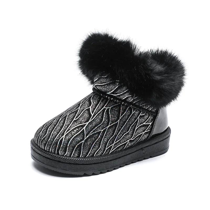 

Winter Boots for Kids Plush Warm Girls Snow Boots Non-slip Fashion Children Boys Student Short Boots Size 19-36