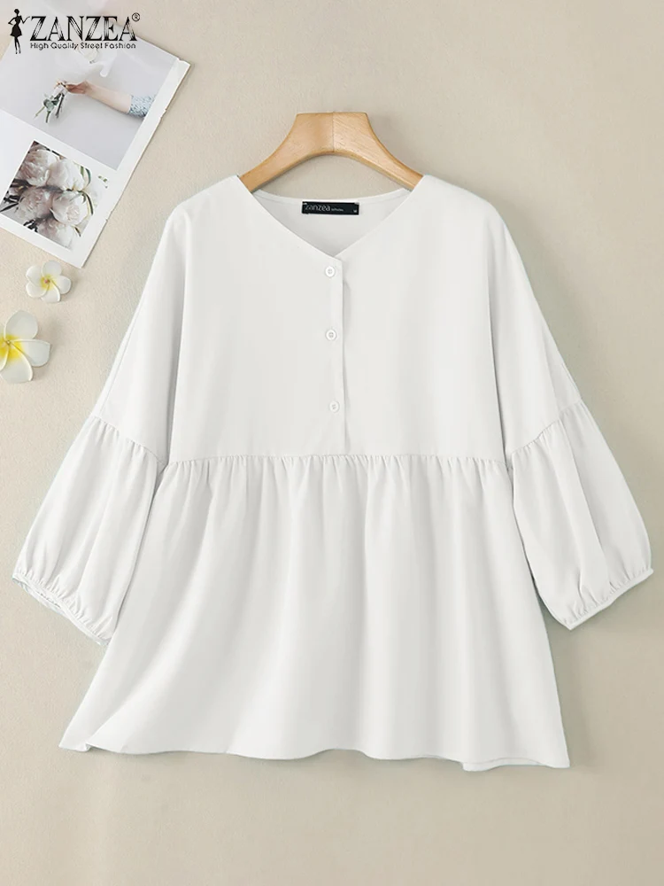 Повседневные элегантные рубашки с рукавами-фонариками 3/4 женские блузки летние и