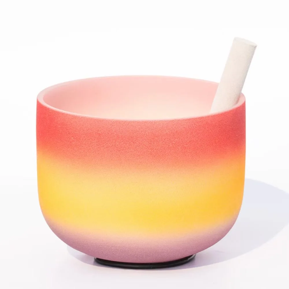 

6-12 Inch Rainbow Frosted Quartz Crystal Singing Bowl 432Hz Chakra Set of 7pcs for Stress Relief Sound Healing