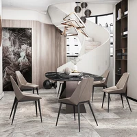 nordic dining chair designer creative restaurant light luxury household backrest stool real leather modern simplicity