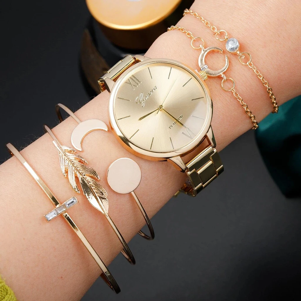 

6/5/3PCS 2022 Luxury Women Watches Set Bracelet Wristwatches Fashion Ladies Quartz Watch Dress Female Clock Montre Femme Relogio
