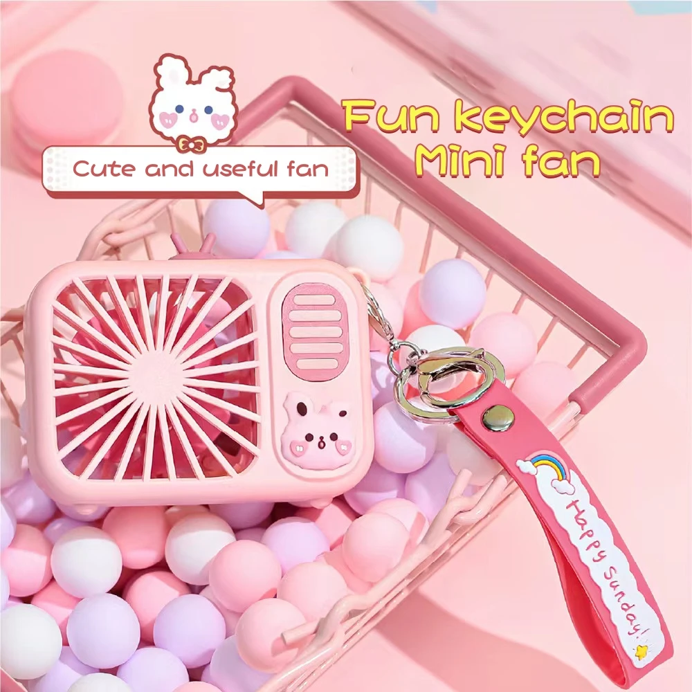 

2023 New USB Creative and Convenient MINI Small Fan Cartoon Cute Hand-held Electric Fan Hair Dryer Outdoor Sports Travel Camping