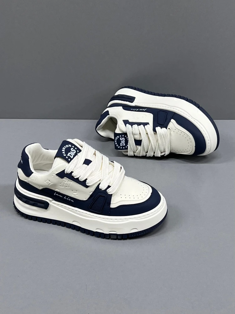 Мужская обувь Ozhouzhan осень 2023 новые корейские повседневные кроссовки на платформе