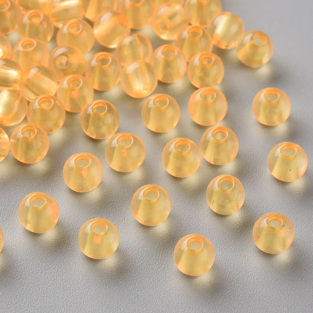 

50g Transparent Acrylic Beads Round Gold 6x5mm Hole: 1 8mm about 440PCSs/50g