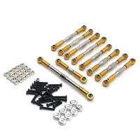 metal upgrade 10pcs adjustable tie rod for wpl c24 c14 b14 b24 henglong feiyu jjrc rc car parts