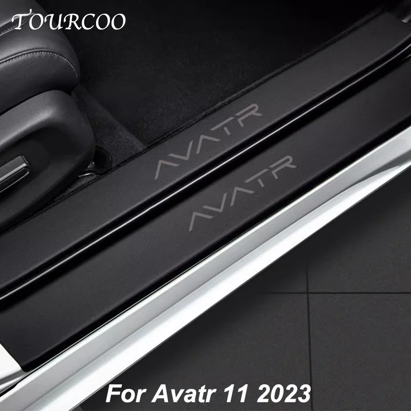 

Кожаный защитный чехол-наклейка на порог двери для Avatr 11 2023, аксессуары для интерьера