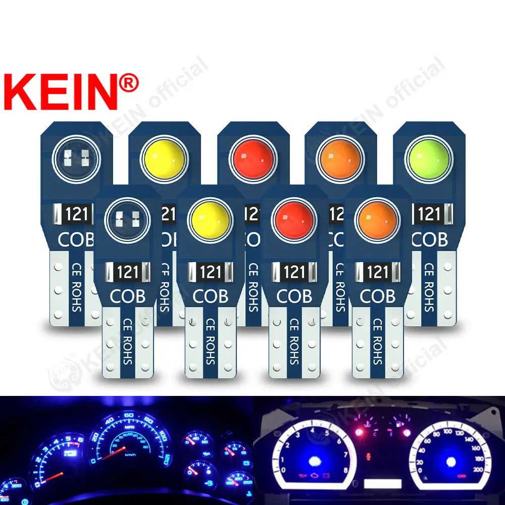 

KEIN 10PCS T5 Led Light Bulb W3W 73 74 17 27 Instrument Dash Light Auto Neo Wedge Dashboard Dash Side Interior Signal Lamp Car