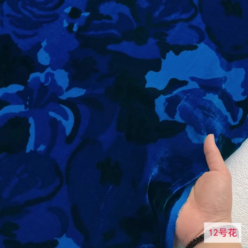 1/3/5 ярдов бархатная ткань кружевная шелковая Cheongsam халат дизайнерская с принтом