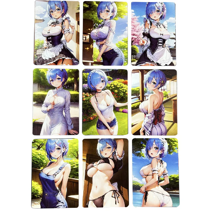 

9 шт. аниме Kawaii Re:life In A Different World From Zero Rem Diy Acg Нижнее белье Купальники рефракция флэш-карта подарок на день рождения