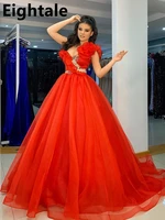 eightale 2022 princess ball gown sweetheart red organza evening gown beading girls party dress for graduation