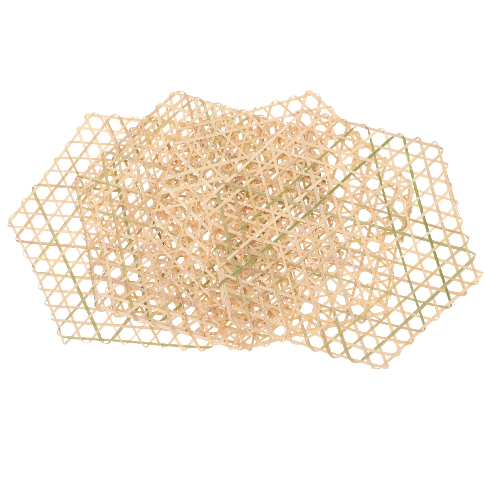 

5Pcs Bamboo Cooking Mats Liners Woven Mesh Mats Bamboo Fried Food Mats