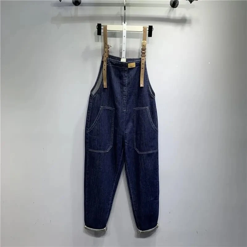 

Spring Summer Women Solid Color Jumpsuit Korean Fashion Big Pocket Overalls Female Loose Casual Jeans Playsuits Ladies Rompers