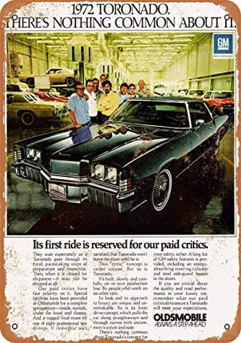 

12x16 дюймов металлический винтажный Забавный жестяной знак 1972 Oldsmobile Toronado