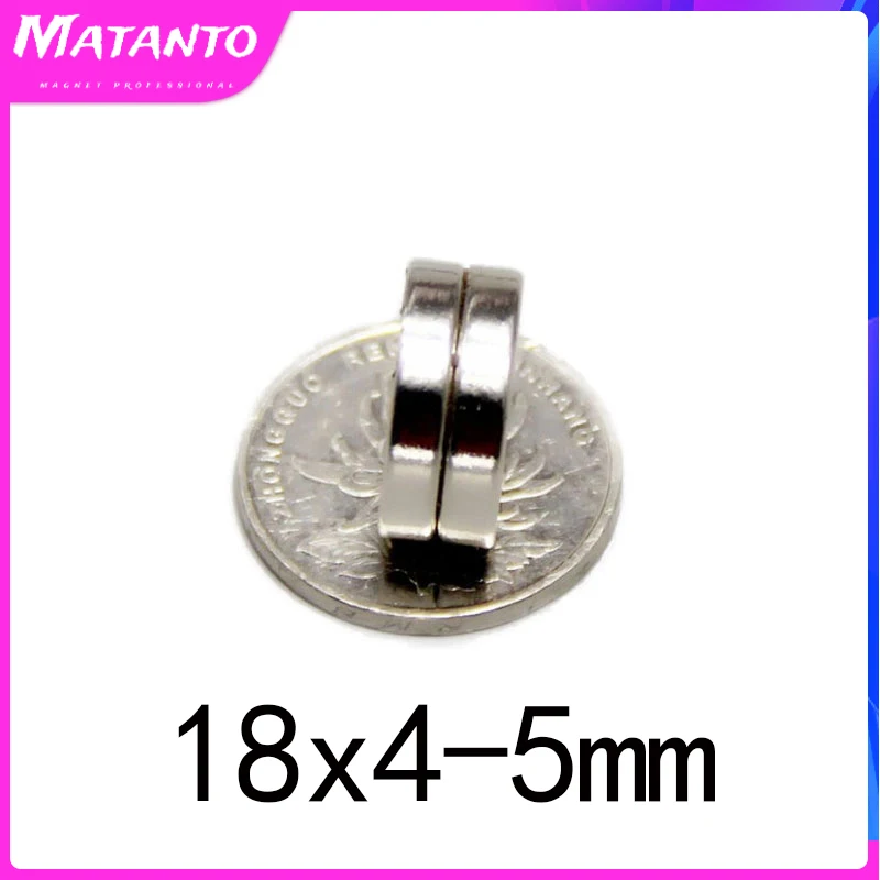 

20/50/100 pcs 18x4-5 mm Strong Neodymium Magnets Disc 18*4 mm Hole 5mm Permanent Magnet18X4-5mm Round Countersunk Magnet