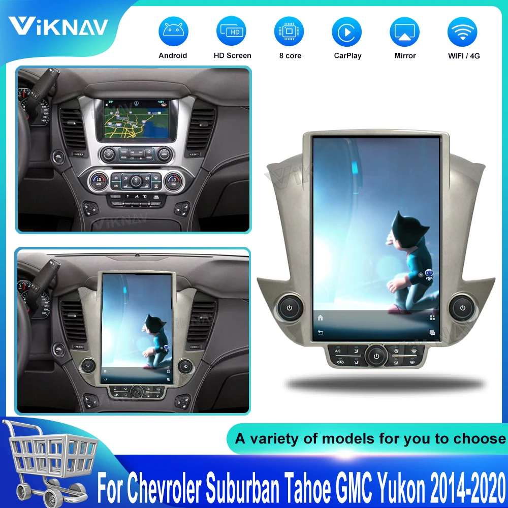 

Автомобильный радиоприемник Android11 14,4 дюймов для chevrolet, Suburban Tahoe, GMC, Yukon 2014-2020, Carplay, автомобильный GPS-навигатор, мультимедийный плеер