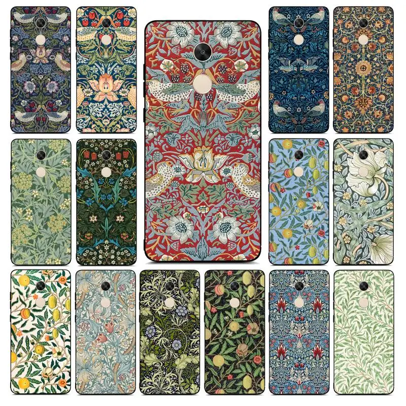 

MaiYaCa William Morris Strawberry Thief Design Phone Case for Redmi Note 8 7 9 4 6 pro max T X 5A 3 10 lite pro