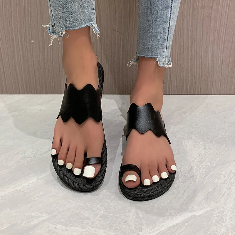 Fashion Slippers Women 2023 Summer Ladies PU Leather Luxury Sandals Woman Breathable Casual Shoes Female Flip Flops Flats Femme