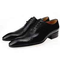 formal leather for man evening wedding comfortable high quality footwear classic side carving shoes for men black brown brogue