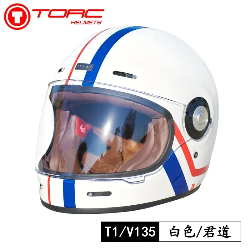 

Винтажный мотоциклетный шлем TORC, чехол для мотоциклетного шлема на все лицо, в стиле ретро, для мужчин, с локомотивом