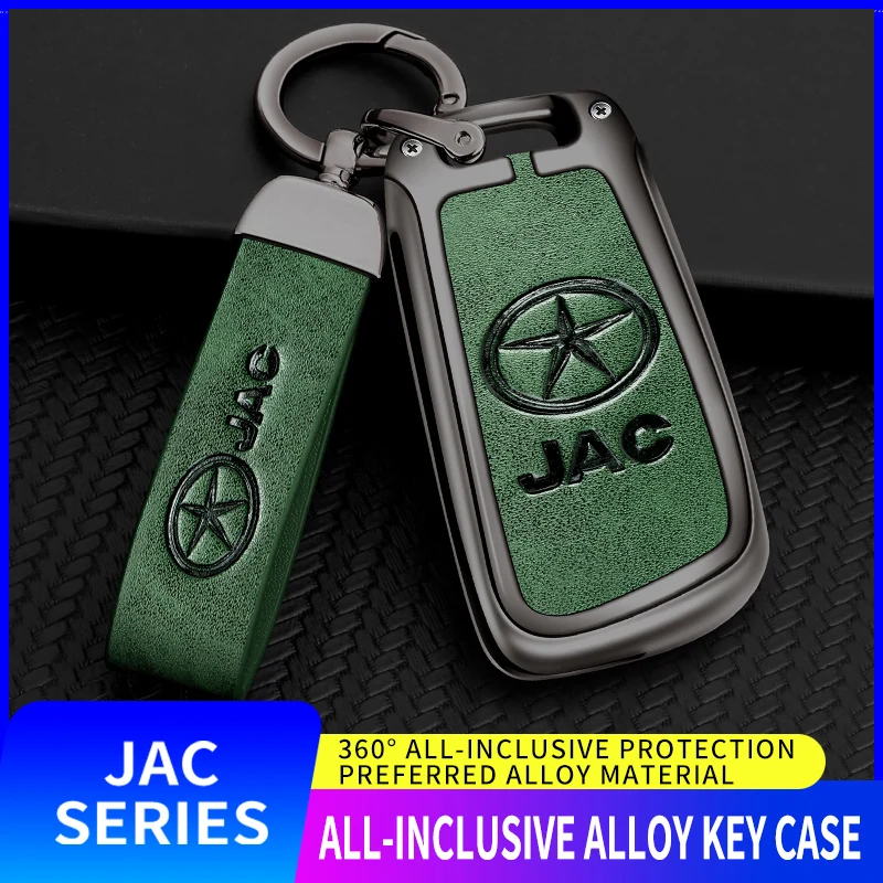 

Car Key Case Cover Shell Fob Remote Key Case Aluminium Alloy For JAC iEV7 iC5 iEVA50 iEVS4 T6 T8 Type Keychain Auto Accessories