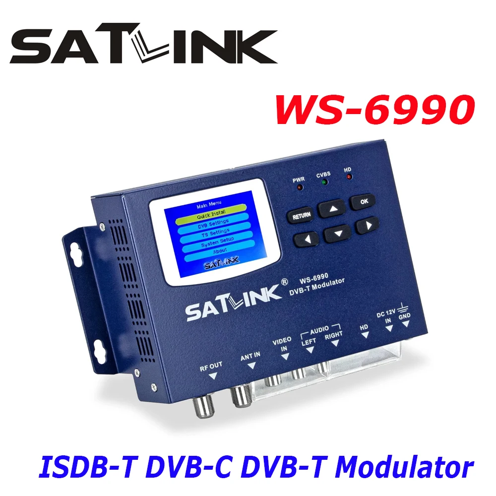 Фото SATLINK WS-6990 1-маршрутный цифровой модулятор DVB-T DVB-C ISDB-T AV и HD спутниковый локатор для адаптирования terrestrial H.264 WS6990 №1