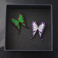 hot selling anime demon slayer brooch pin kochou shinobu tsuyuri kanawo butterfly for women girl jewelry gift ornaments