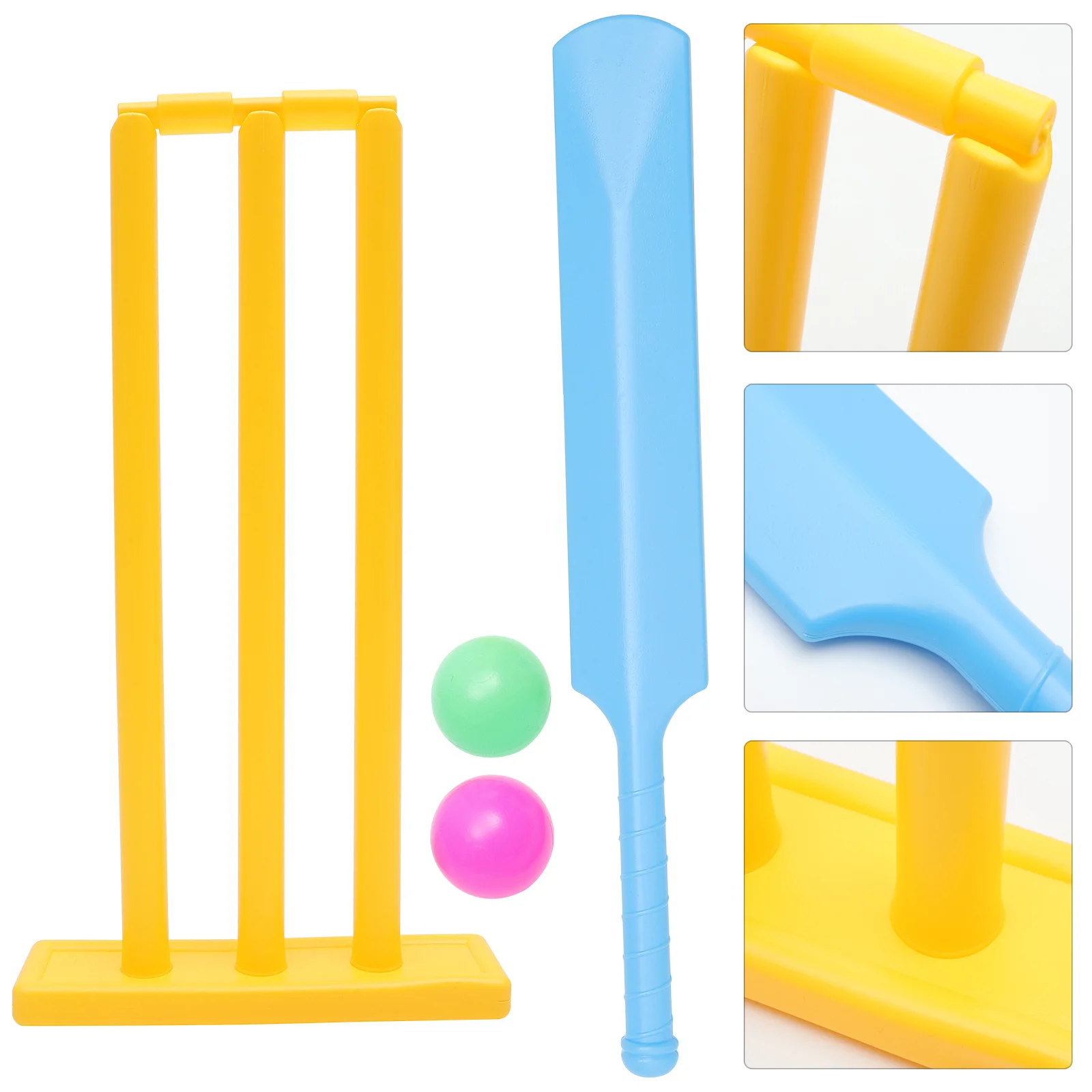 

4pcs Kids Cricket Set Outdoor Playing Cricket Bat Stump Parent Child Interactive Sports Game for Home Garden Backyard ( )