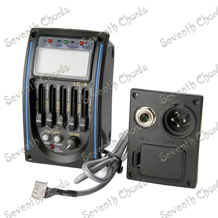 LC-5 5 полос акустической гитары звукосниматель EQ Preamp LCD тюнер пьезо Эквалайзер