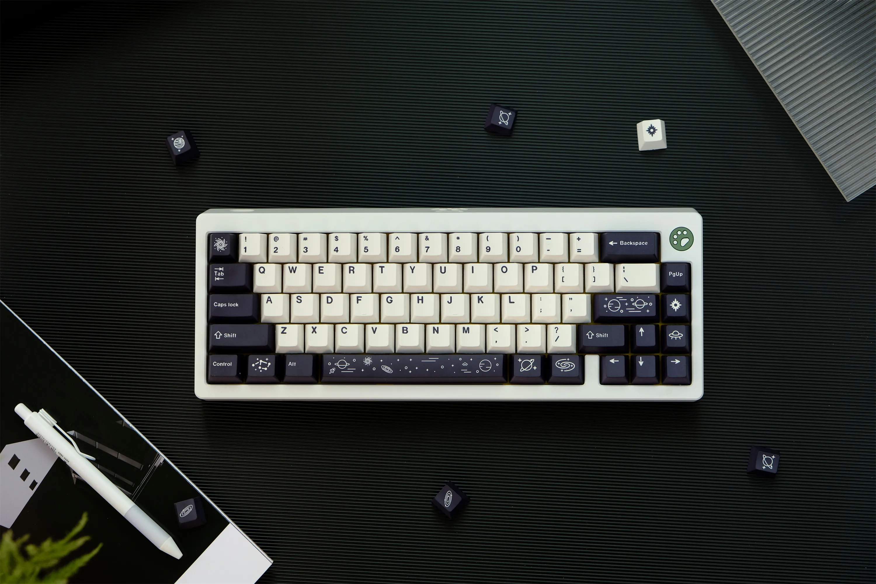 Набор белых колпачков для клавиш GMK Galaxy 129 колпачки из ПБТ вишневый профиль DYE-SUB