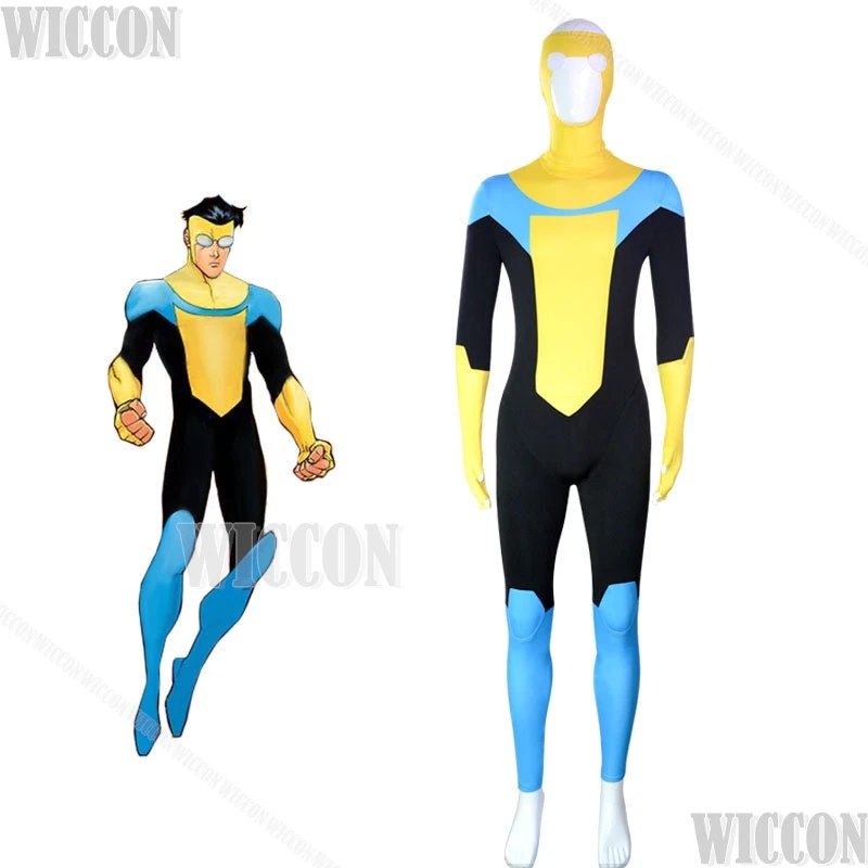 Комбинезон Invincible Mark Grayson плащ супергерой косплей Omni-man Atom Eve аниме боди на Хэллоуин