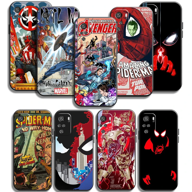 

Marvel Spiderman Phone Cases For Xiaomi Redmi 9AT 9 9T 9A 9C Redmi Note 9 9 Pro 9S 9 Pro 5G Soft TPU Coque Carcasa Funda