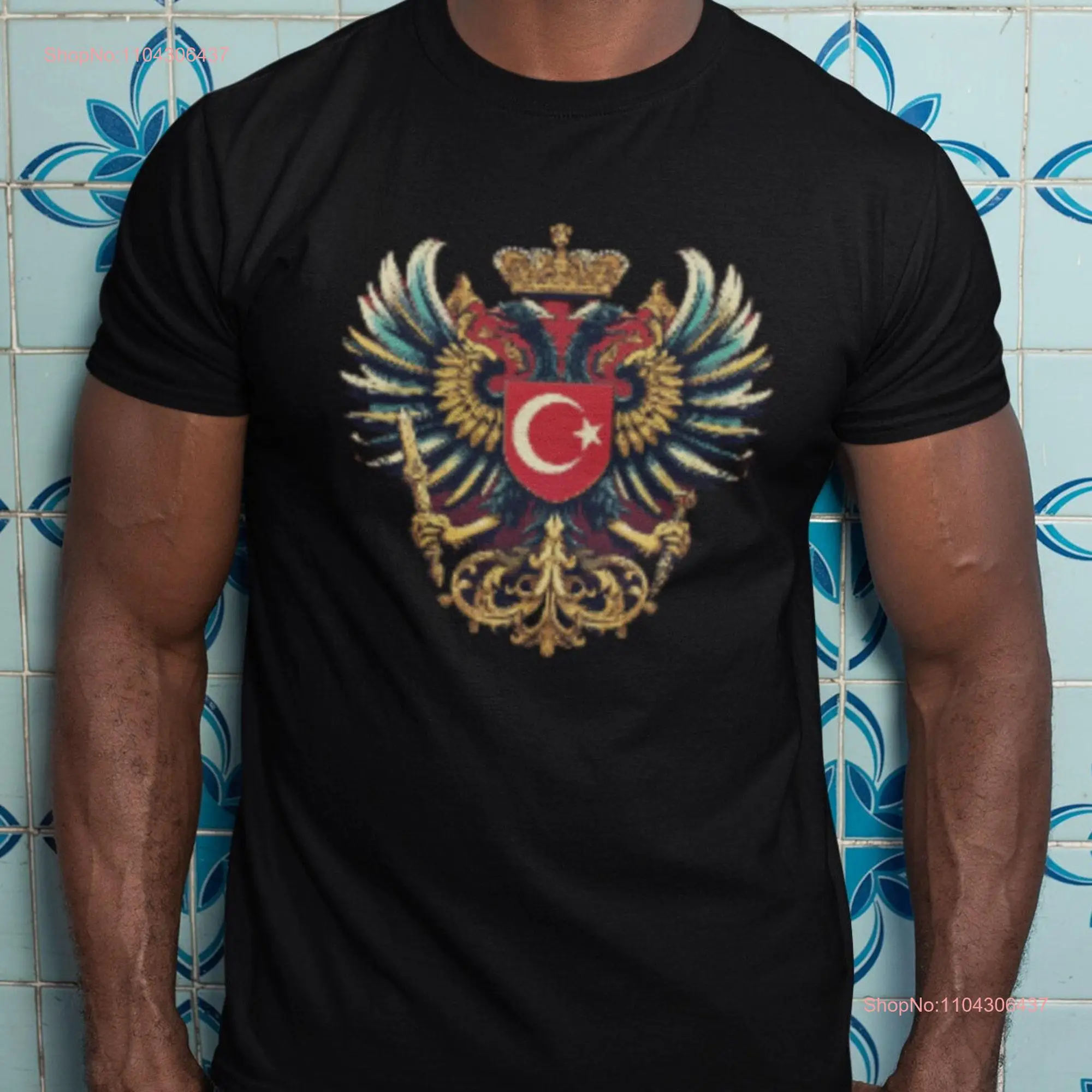 Эксклюзивная футболка с длинными или короткими рукавами Country Crests Turan Türkiye Pennant