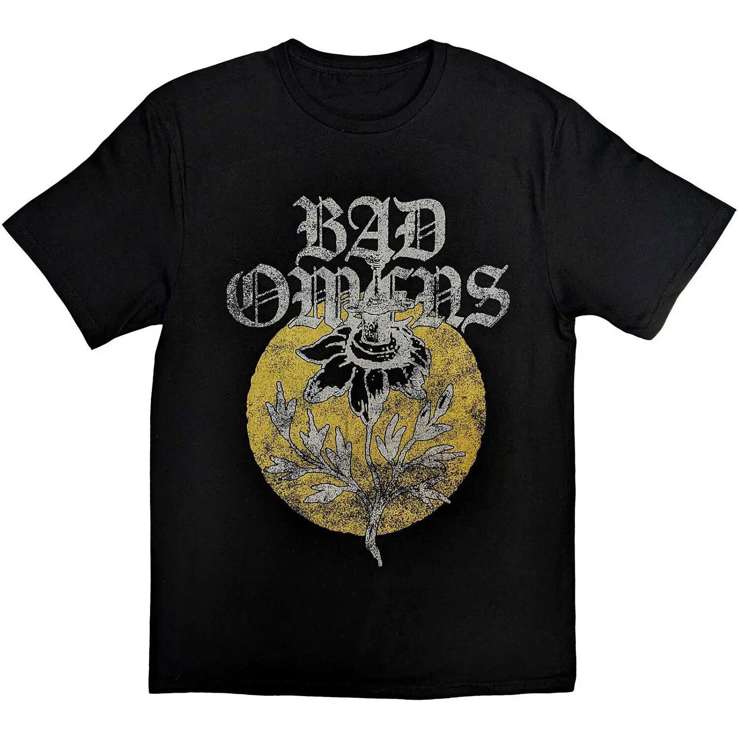 Мужская приталенная футболка Bad Omens Sunflower черная большого размера