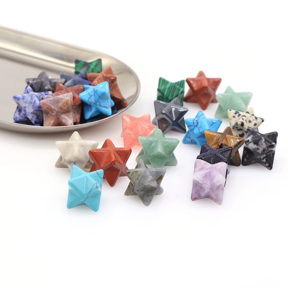 

13mm Merkaba Star Natural Stone Crystal for DIY Jewelry Chakra Wiccan Reiki Healing Energy Protection Gem Decoration Wholesale