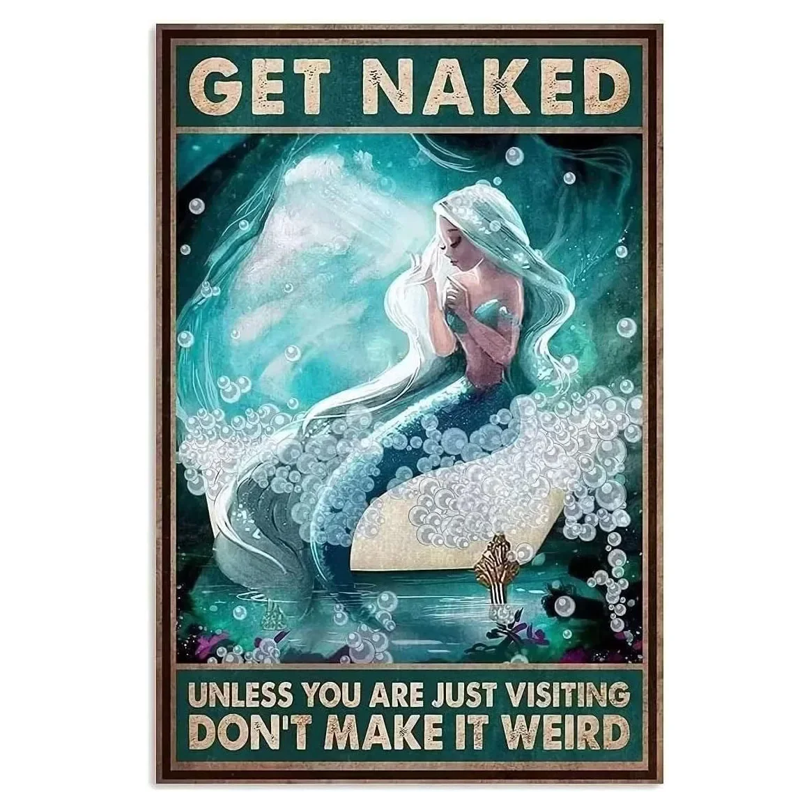 Винтажные металлические знаки Pinap Rusalka для макияжа с волной настенные постеры