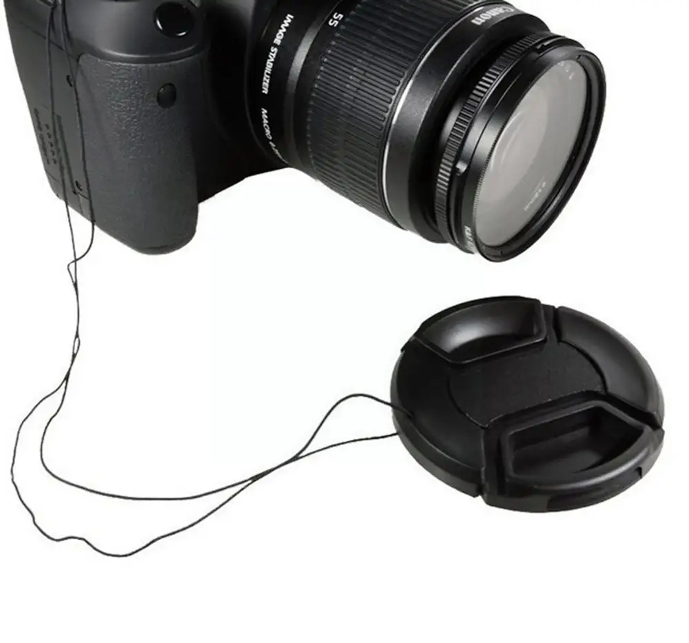 1 шт. 55 мм крышка объектива с центральным зажимом защелкивающаяся со шнурком для